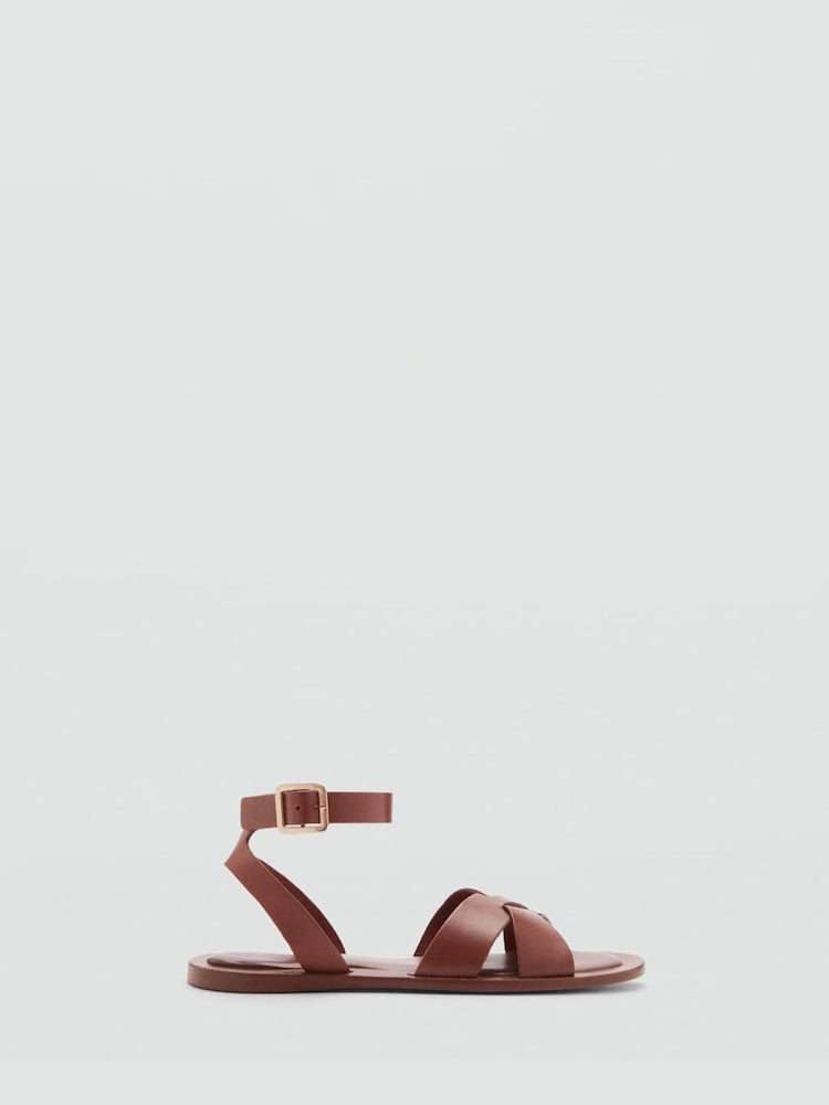 Mango Brown Buckle Strap Sandals - Image 2 of 4
