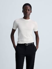 Mango Cream Short Sleeve Fine Knit Jumper - Image 1 of 5