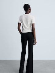 Mango Cream Short Sleeve Fine Knit Jumper - Image 3 of 5