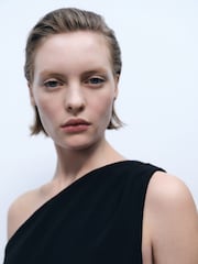 Mango Black Draped Asymmetrical Jumpsuit - Image 4 of 6