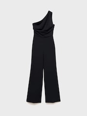 Mango Black Draped Asymmetrical Jumpsuit - Image 6 of 6