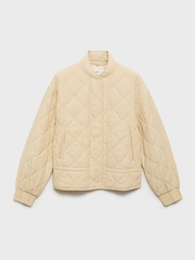 Mango Buttermilk Yellow Quilted Bomber Jacket - Image 5 of 6
