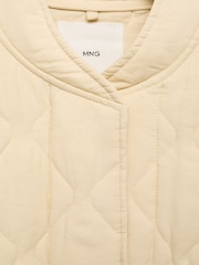 Mango Buttermilk Yellow Quilted Bomber Jacket - Image 6 of 6