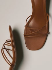 Mango Brown Strappy Block Heels - Image 4 of 4