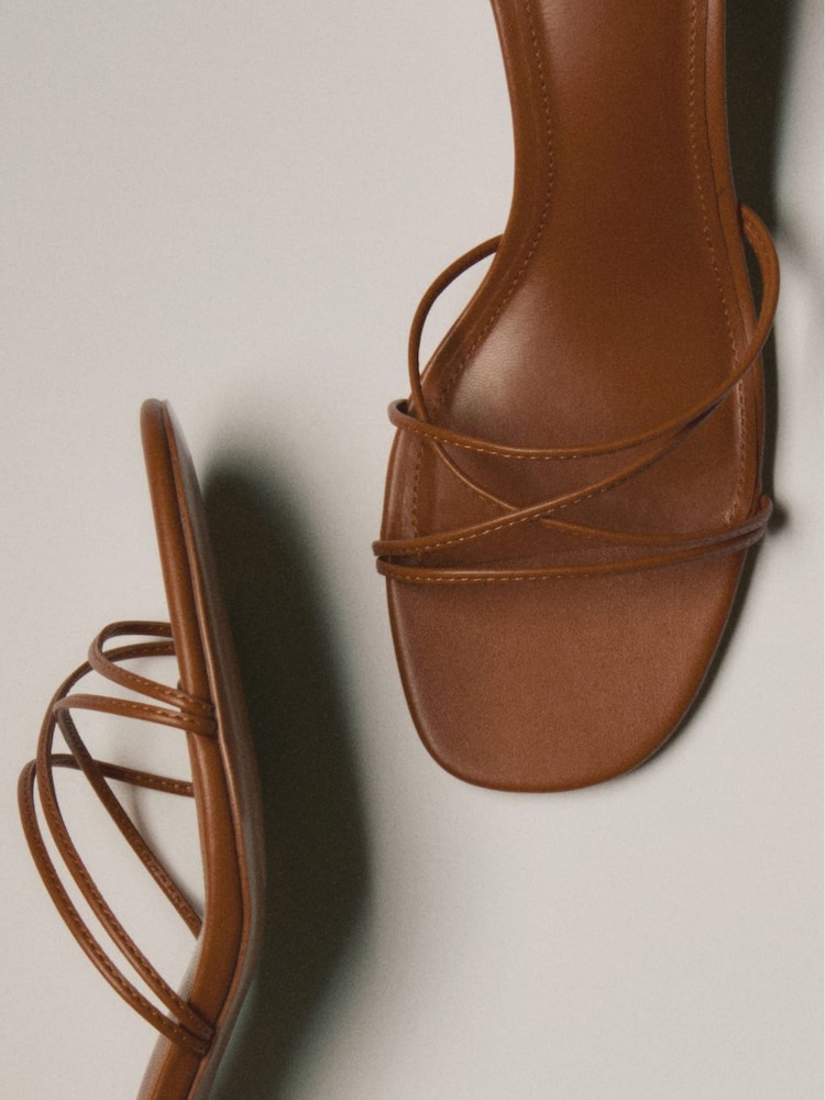 Mango Brown Strappy Block Heels - Image 4 of 4