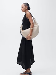 Mango Black Asymmetric Maxi Dress - Image 2 of 7