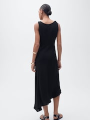 Mango Black Asymmetric Maxi Dress - Image 3 of 7
