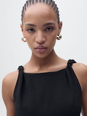 Mango Black Asymmetric Maxi Dress - Image 4 of 7