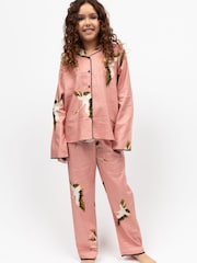 Cyberjammies Pink Minijammies Printed Long Sleeve 100% Cotton Pyjamas Set - Image 1 of 4