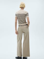 Mango Natural Short Sleeve Fine Knit Jumper - Image 3 of 6