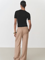 Mango Black Short Sleeve Fine Knit Jumper - Image 4 of 6