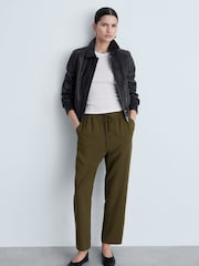 Mango Khaki Elasticated Waist Trousers - Image 2 of 6