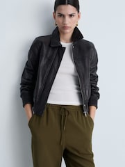 Mango Khaki Elasticated Waist Trousers - Image 4 of 6