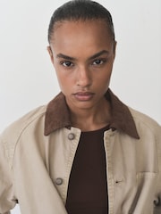 Mango Chocolate Brown Fine Knit Fitted Top - Image 4 of 6