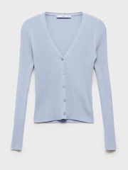 Mango Blue Ribbed Cardigan - Image 6 of 7