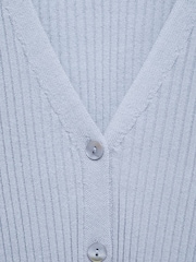 Mango Blue Ribbed Cardigan - Image 7 of 7
