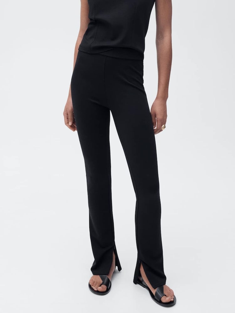 Mango Black Split Skinny Trousers - Image 1 of 6 Mango Black Split Skinny Trousers - Image 1 of 6