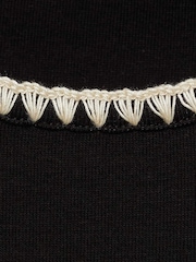 Mango Black Stripe Contrast Trim T-Shirt - Image 7 of 7