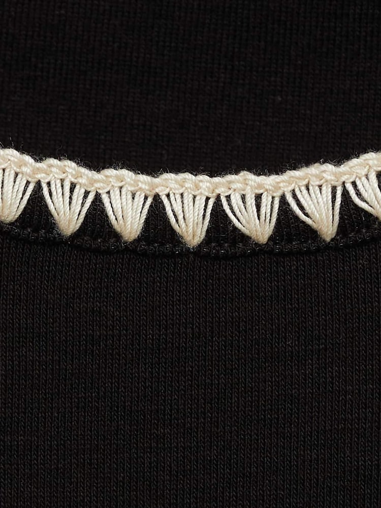 Mango Black Stripe Contrast Trim T-Shirt - Image 7 of 7