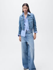 Mango Blue Denim Jacket - Image 1 of 7
