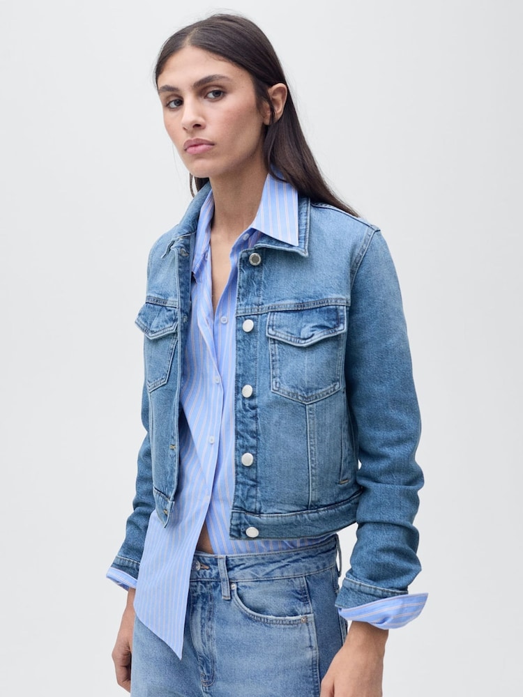 Mango Blue Denim Jacket - Image 2 of 7