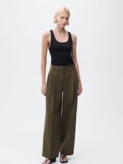 Mango Black Contrasting Trim Vest Top - Image 2 of 6