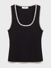 Mango Black Contrasting Trim Vest Top - Image 5 of 6