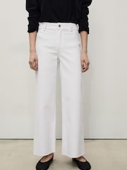 Mango White Catherin Culotte High Waist Jeans - Image 1 of 6