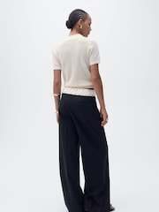 Mango Cream Short Sleeve Knitted Polo-Neck Jumper - Image 2 of 7