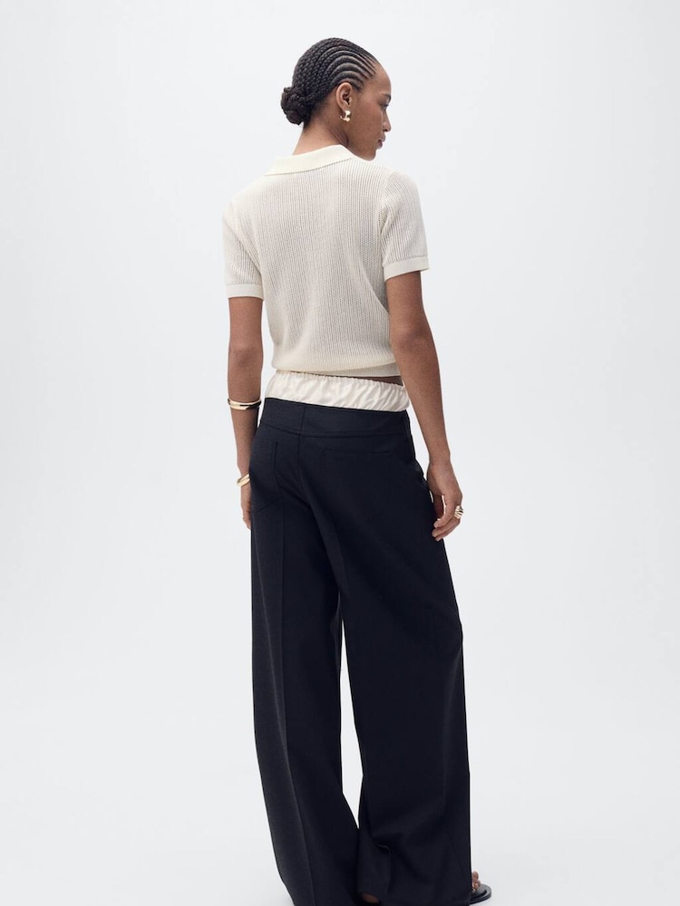 Mango Cream Short Sleeve Knitted Polo-Neck Jumper - Image 2 of 7