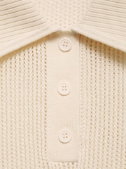 Mango Cream Short Sleeve Knitted Polo-Neck Jumper - Image 7 of 7