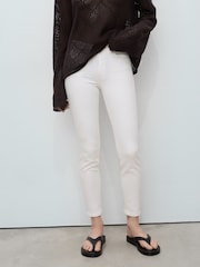 Mango White Mid Rise Skinny Jeans - Image 1 of 12
