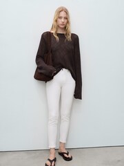 Mango White Mid Rise Skinny Jeans - Image 3 of 12