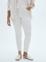 Mango White Mid Rise Skinny Jeans - Image 5 of 12