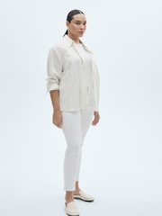 Mango White Mid Rise Skinny Jeans - Image 8 of 12