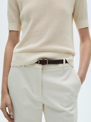Mango Cream Short-Sleeved Openwork Knitted Jumper - Image 5 of 7