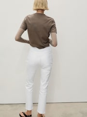 Mango White Claudia Slim-Fit Cropped Jeans - Image 2 of 6