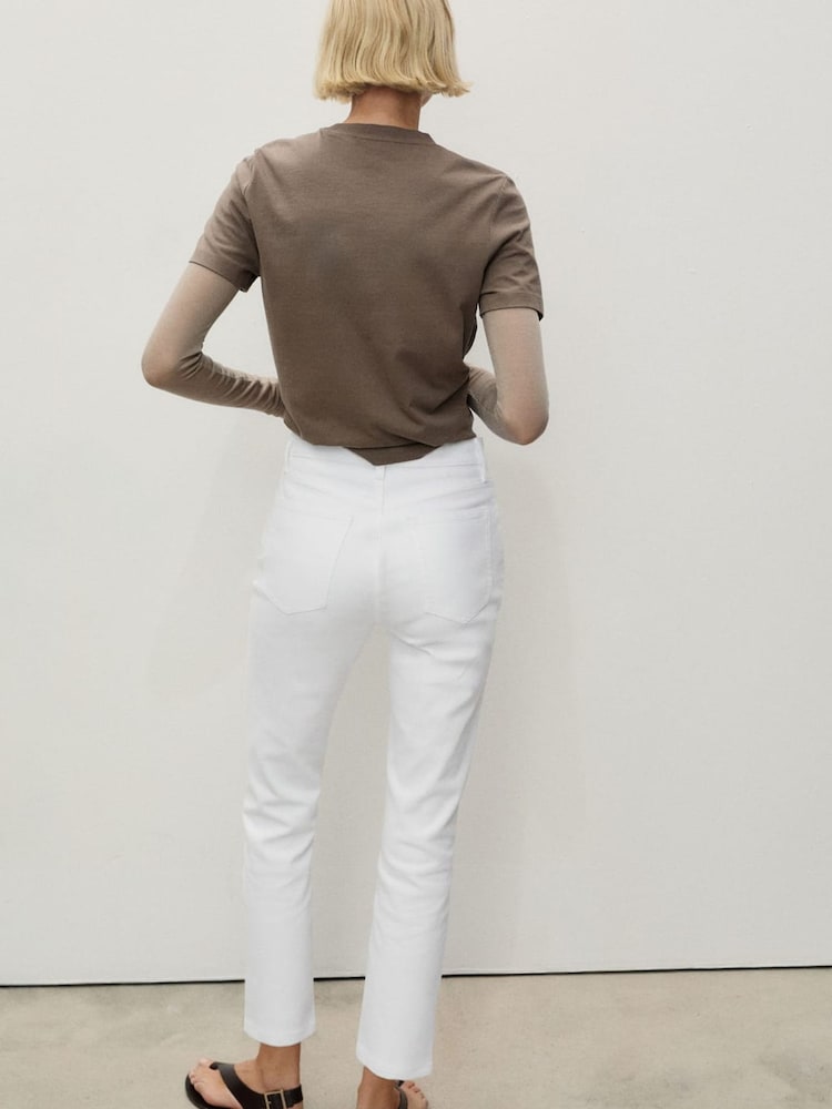Mango White Claudia Slim-Fit Cropped Jeans - Image 2 of 6 Mango White Claudia Slim-Fit Cropped Jeans - Image 2 of 6