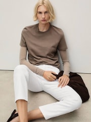 Mango White Claudia Slim-Fit Cropped Jeans - Image 4 of 6