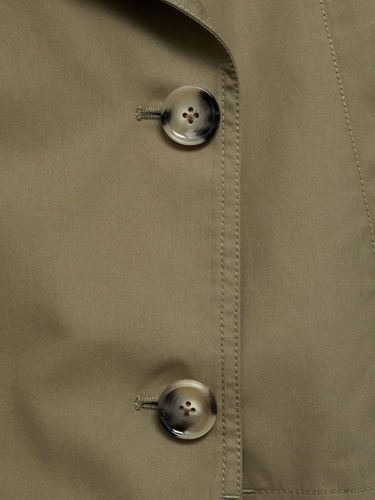 Mango Dark Brown Double Breasted Crop Trench Coat - Image 7 of 7