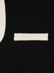 Mango Black Jewel Button Contrast Knit Waistcoat - Image 7 of 7