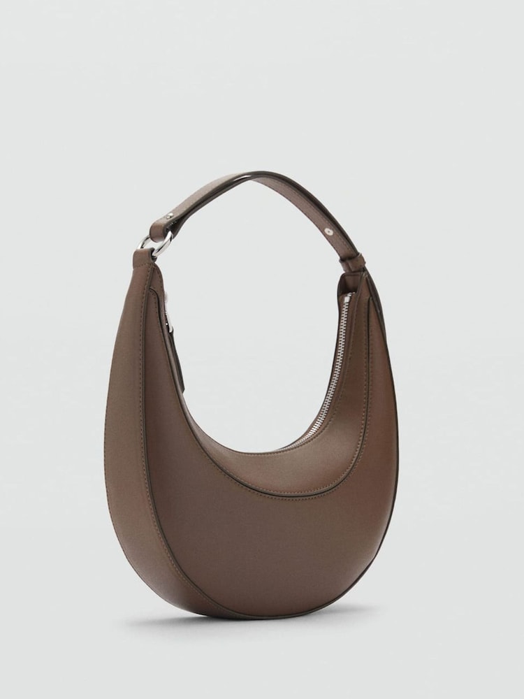 Mango Brown Oval Shoulder Bag - Image 1 of 3 Mango Brown Oval Shoulder Bag - Image 1 of 3