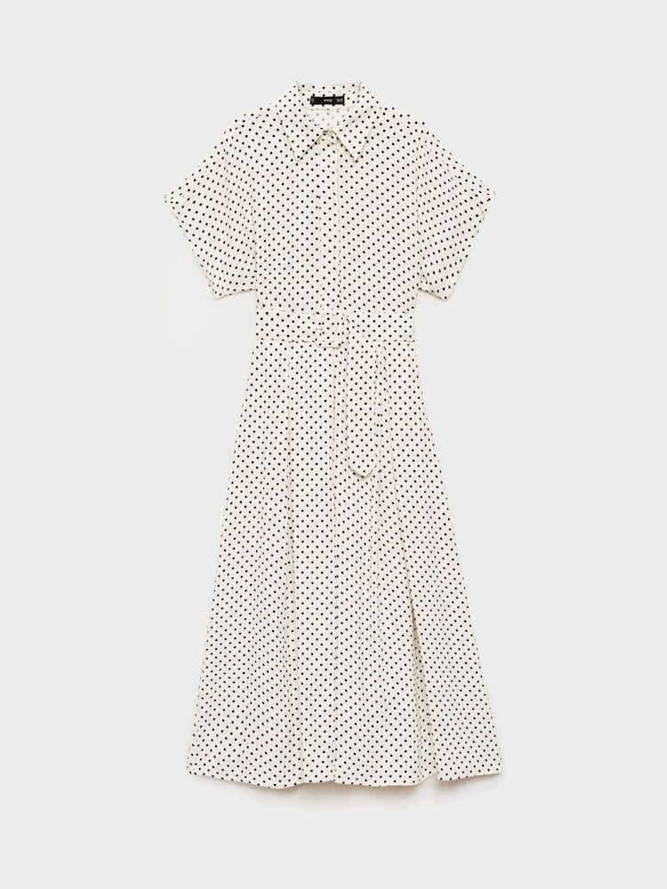 mango polka dot shirt dress Buy Mango Cream Polka Dot Short Sleeve Shirt Midi Dress from the Next UK  online shop
