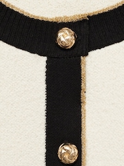 Mango Cream Knitted Cardigan With Jewel Button - Image 5 of 5