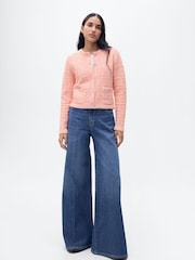 Mango Pink Tweed Jacket With Jewel Buttons - Image 2 of 6