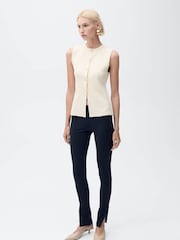 Mango Cream Fine Knit Waistcoat - Image 1 of 6