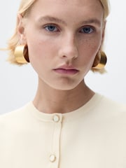 Mango Cream Fine Knit Waistcoat - Image 4 of 6