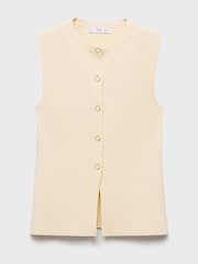 Mango Cream Fine Knit Waistcoat - Image 5 of 6