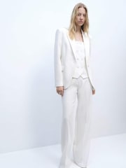 Mango Cream Structured Suit Jacket - Image 2 of 6