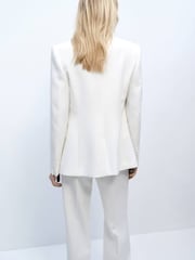 Mango Cream Structured Suit Jacket - Image 4 of 6